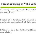 the lottery foreshadowing